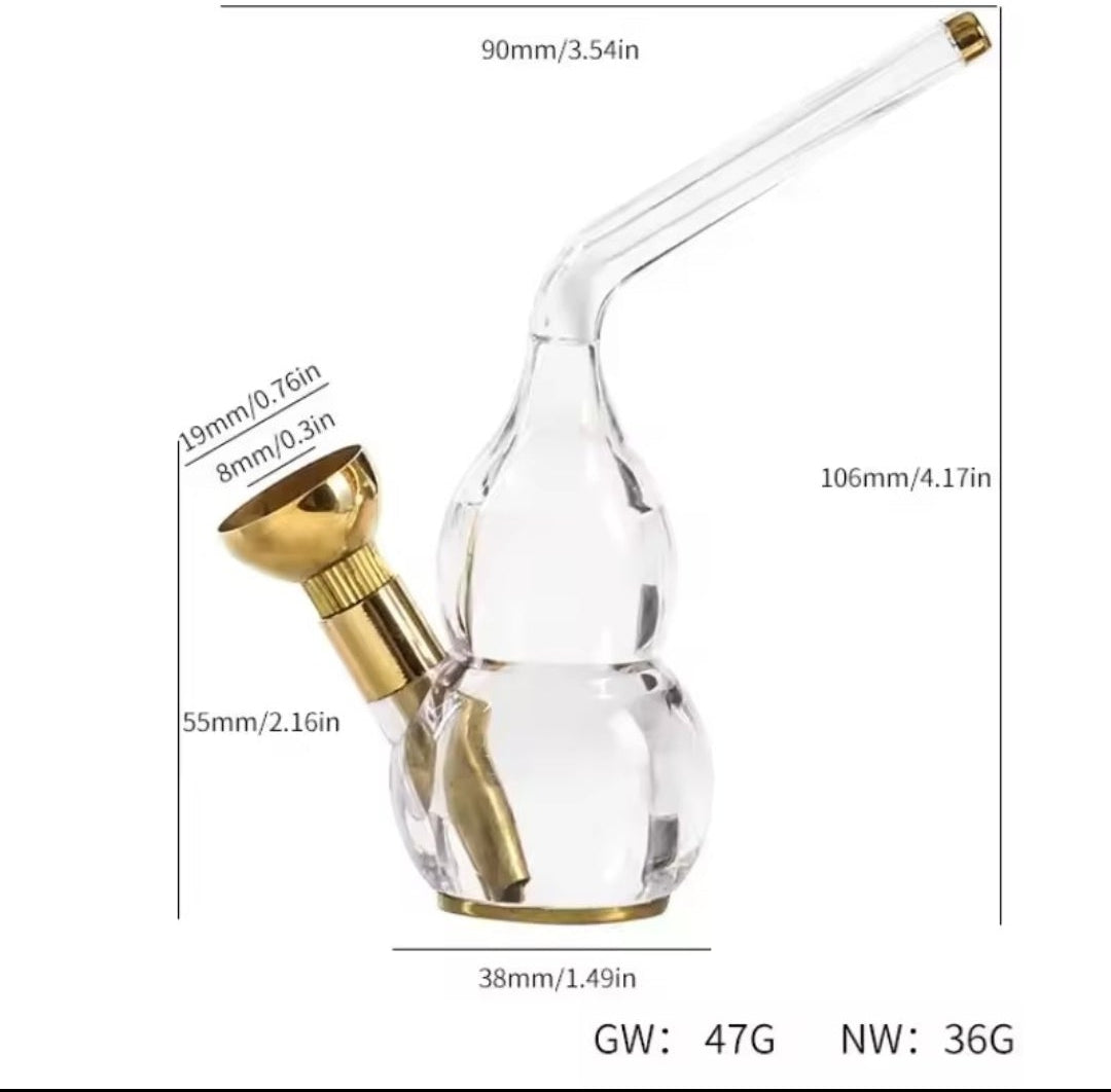 Mini Brass Dual Cigarette Water Pipe | Portable Tobacco Filter Hookah Style Smoking Pipe